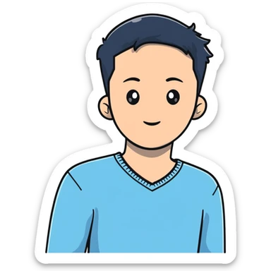 light blue V-neck sweater sticker