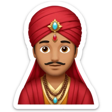 Desert King – ruby turban + amber robe,Red Kings. sticker