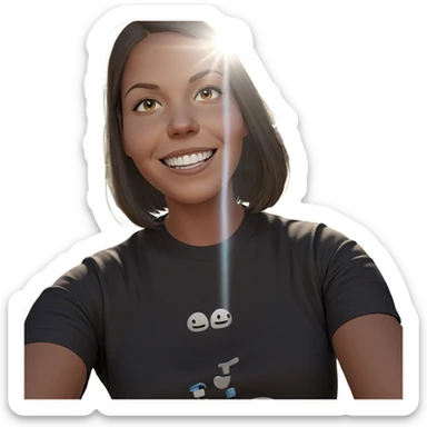 smiling girl with car outdoors sticker