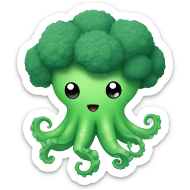 Kawaii broccoli octopus sticker