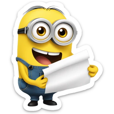 Minions with papers sticker