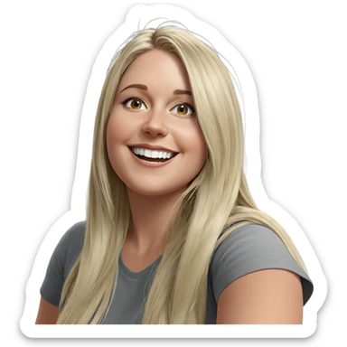 smiling blonde girl portrait sticker