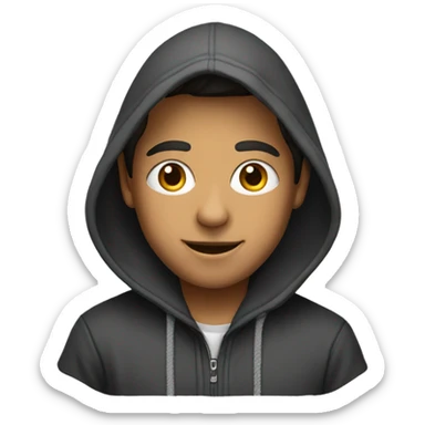 a boy in a hood with a logo saying rtv sticker