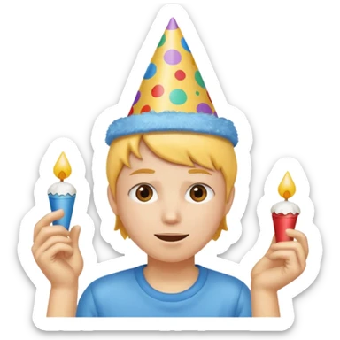 Emoji  (précisément celui-ci😅i)emoji goutte de sueur😅qui fête anniversaire  sticker