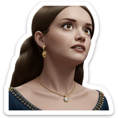 elegant girl with necklace sticker