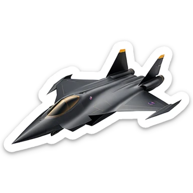 SR-71 Blackbird - Lockheed Martin (Stealth Grey) A sleek, high-speed reconnaissance aircraft with an elongated, needle-like fuselage and a smooth, aerodynamic design. The body is finished in a deep, matte jet-black with subtle panel lines and heat-resistant detailing. Its twin engines are seamlessly integrated into the structure, with sharp, swept-back wings that emphasize speed and stealth. The cockpit canopy is tinted, adding to its mysterious, high-tech aesthetic, while the overall silhouette exudes an aura of unmatched velocity and secrecy. sticker