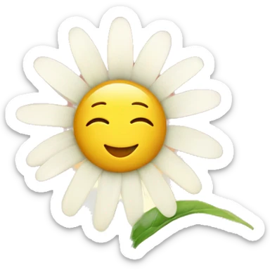 pretty morning sun with daisy flower  sticker