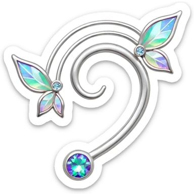 Elvish fae shiny sparkly iridescent translucent diaphanous ear climber ear cuff sticker