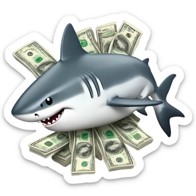 Shark with money sticker