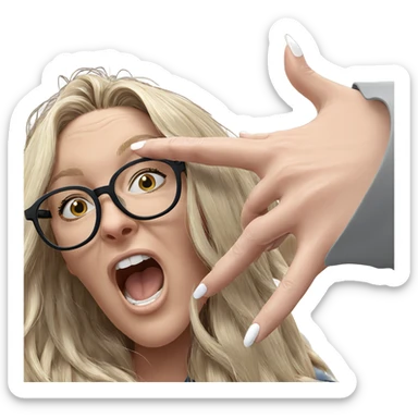 blonde girl with glasses sticker