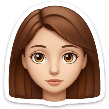 Brown haired girl with brown eyes  sticker