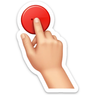 Hand smacking red button  sticker