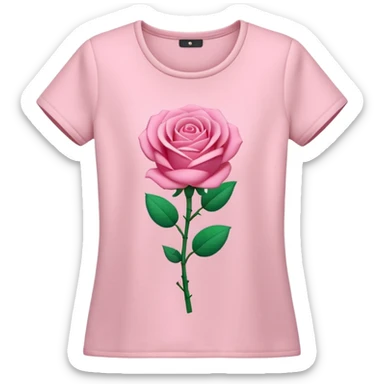 A 3D cartoon rose-pink women’s top with short sleeves, soft fabric texture, gentle lighting, isolated on plain background. Complete plain, no textures. sticker