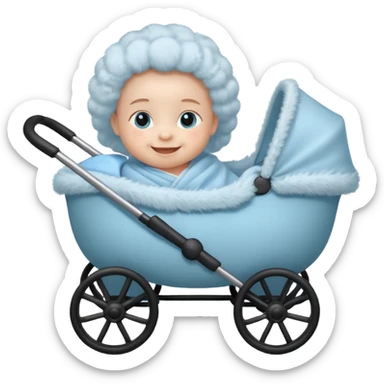 baby carriage  with baby sticker