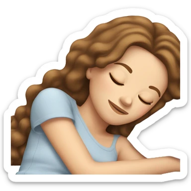 white girl sleeping with brown hair sticker