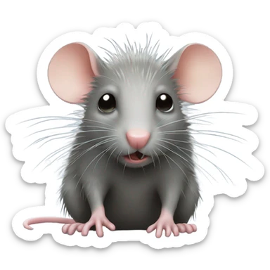 A wet rat in the rain sticker