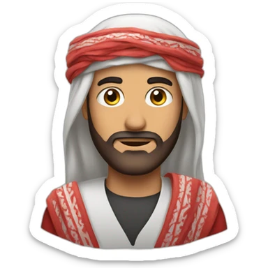 Arab man in red shmagh sticker