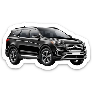 black Hyundai Santa Fe SUV car sticker