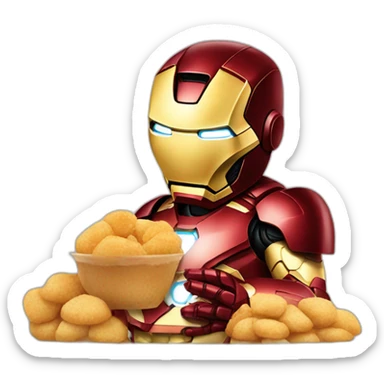 Iron man eating panipuri sticker