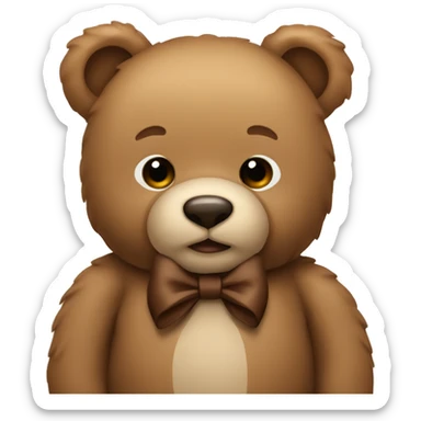 teddy bear with brown bow sticker