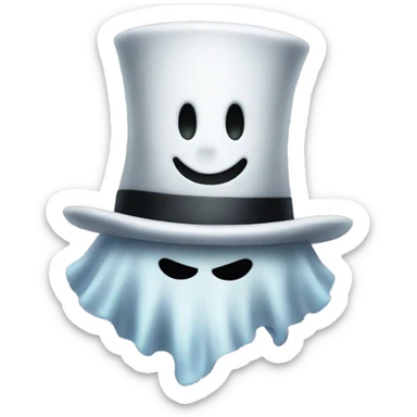 ghost with a top hat  sticker