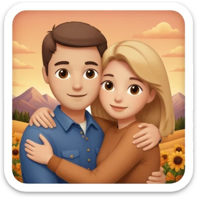 Couple hugs polaroid sticker