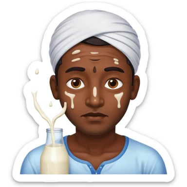 Milk spilled all over indian mans face sticker
