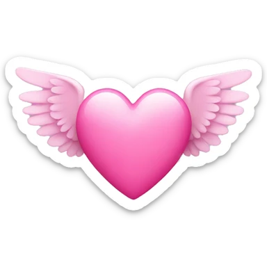 Pink heart with wings sticker