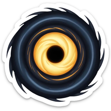 black hole, swirling darkness, stylized sticker