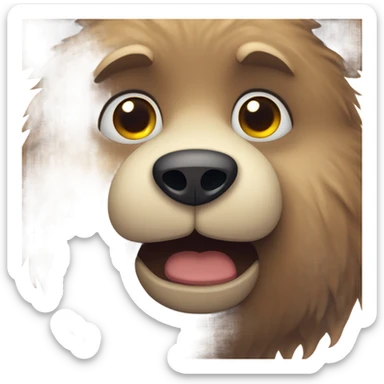 fluffy bear sheds tears sticker