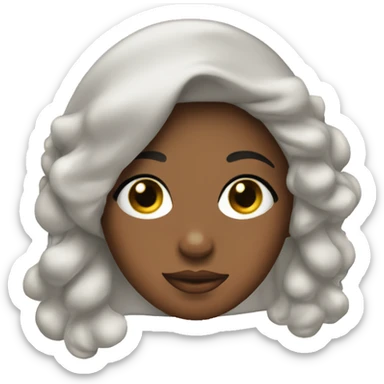 Girl with bonnet in hair with gel eye masks sticker