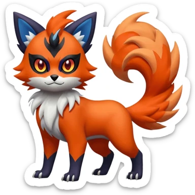 Delcatty-Litten-Zorua-Absol-Sprigatito-fusion, full body sticker