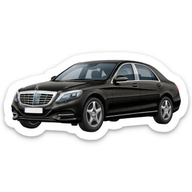 Crée-moi un emoji de Mercedes classe S sur le côté en noir sticker
