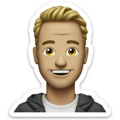 guy with buck teeth and money eyes sticker