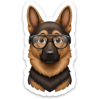 German shepherd wearing cool glasses sticker