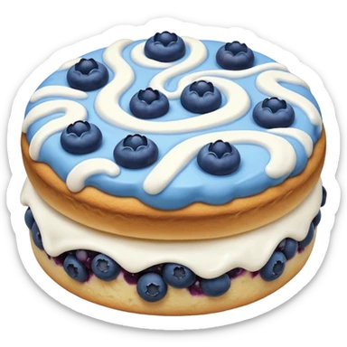 blueberry biscuit with white icing swirls on top sticker
