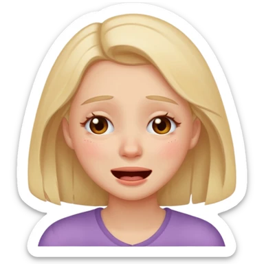 girl with really red face and laugh crying sticker