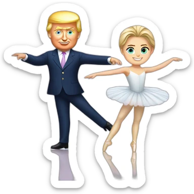 Trump and Putin and biden as ballet dancers sticker