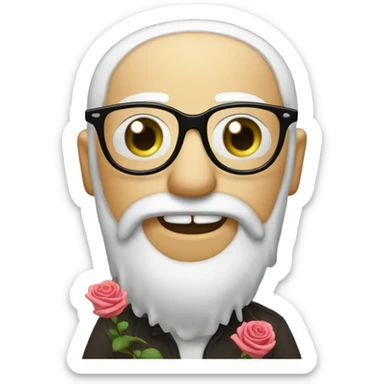 Glasses woth rose and drooling sticker