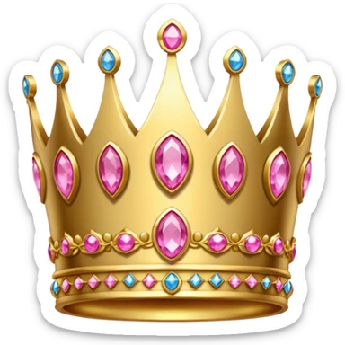 lower crown golden with pink gems sticker