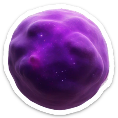 purple 3D highly detailed realistic nebula in cosmic outer space, depth of field, png cutout sticker