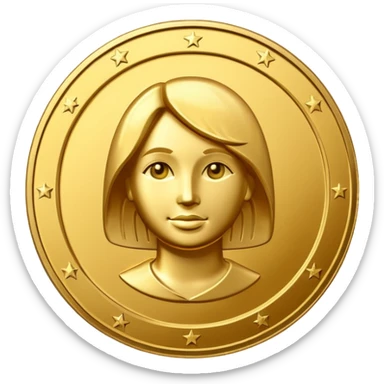 golden coin dollar sticker