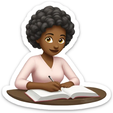 WOMAN WRITING A BOOK sticker