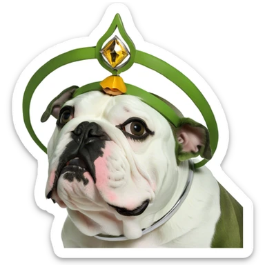 Bulldog with a halo  sticker