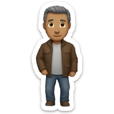 brown gate with a man sticker