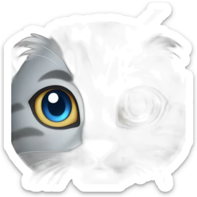 gray female cat blue eyes sticker