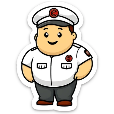 fat chipotle worker cartoon sticker sticker