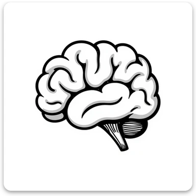 a detailed hand drawn doodle of a brain sticker
