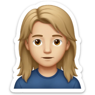 Niño con pelo largo sticker