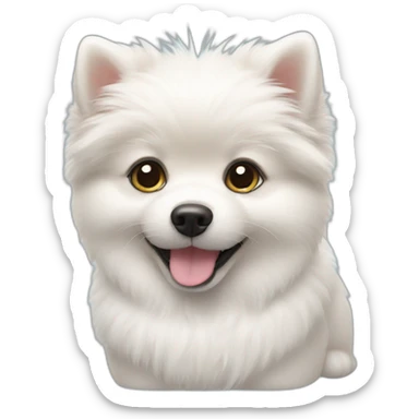 white Pomeranian puppy sticker